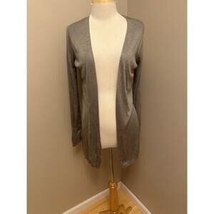 Ralph Lauren Black Label 100% Silk Sweater Cardigan Taupe Brown Sz Medium